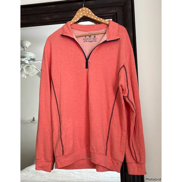 Men’s Wears Woody 1/4 Coral Zip Up Size Large - Picture 1 of 5
